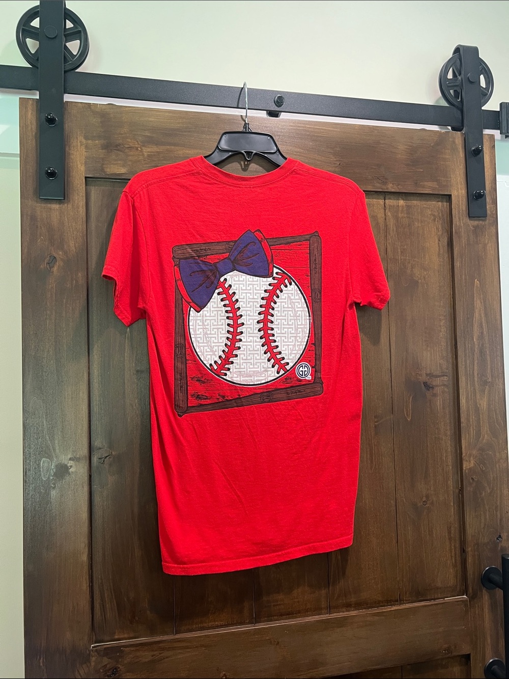 M54 Red Girlie Girl Originals baseball tshirt size small